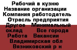 Рабочий в кузню › Название организации ­ Компания-работодатель › Отрасль предприятия ­ Другое › Минимальный оклад ­ 1 - Все города Работа » Вакансии   . Владимирская обл.,Вязниковский р-н